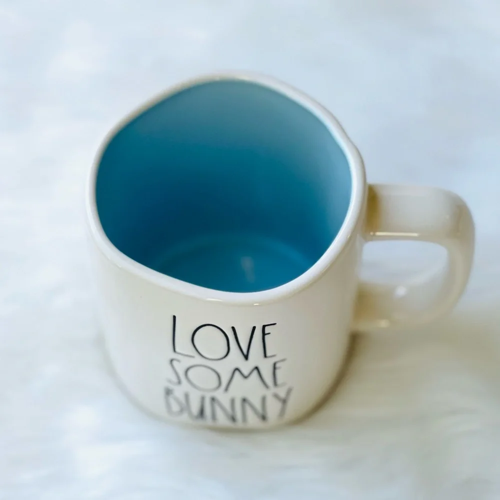 Rae Dunn Easter Powder Blue & White Love Some Bunny Coffee Mug NWT - Picture 3 of 4